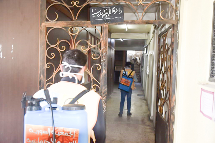 Sterilization Campaign - The offices of the Examinations Department and the Directorate of Education - hama1