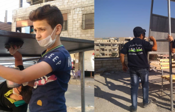 The Child Protection Club participates in a community-based initiative Bus Stops at al-Hameh