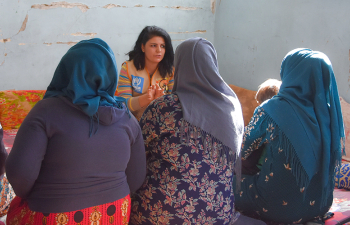 conducted an activity for a group of IDP women staying in the collective shelter